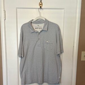 Tommy Bahama Gray Striped Polo Shirt